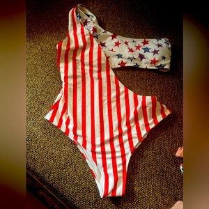 Zaful Red white blue swimsuit